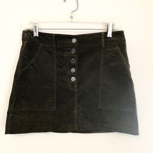 Suede style mini skirt with buttons
